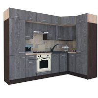 Bucatarie de Colt BIG GENA NEW ST. 150-290, Wenge / Decor K352